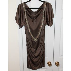 Rachel Roy Backless Mini Dress Brown Size S